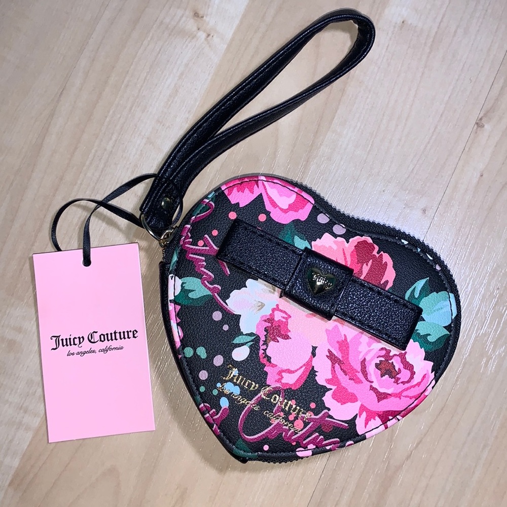 JUICY COUTURE Pick Ur Petal Peek a bow Heart Wristlet